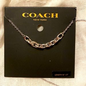 NWT Coach silver layering Necklace